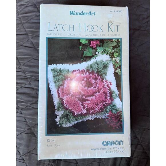 Sealed Vintage Rose WonderArt Latch Hook Kit 12 X 12 #4606 - Picture 1 of 3